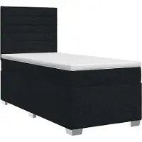 vidaXL Boxspringbed met matras met hoofdeinde Zwart 100 x 200 cm Stof