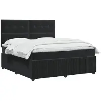 vidaXL Boxspringbed met matras Zwart 140 x 190 cm Fluweel