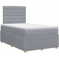 vidaXL Boxspringbed met matras Lichtgrijs 120 x 200 cm Stof
