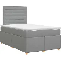 vidaXL Boxspringbed met matras Lichtgrijs 120 x 190 cm Stof