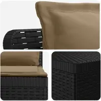 vidaXL 4-Zitter Tuin Sofa met Kussens Rattan Look PP Antraciet