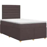 vidaXL Boxspringbed met matras Donkerbruin 120 x 200 cm Stof