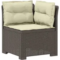 vidaXL - 4-Zitter - Tuin - Sofa - met - Kussens - Rattan - Look - PP - Lichtgrijs