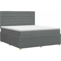 vidaXL Boxspringbed met matras Donkergrijs 140 x 200 cm Stof