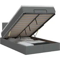 vidaXL Ottoman bed met matras, donkergrijs, 120 x 190 cm, gestoffeerd