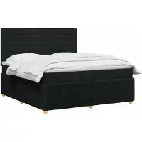 vidaXL Boxspringbed met matras met hoofdeinde Zwart 140 x 190 cm Stof