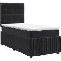 vidaXL Boxspringbed met matras Zwart 100 x 200 cm Fluweel