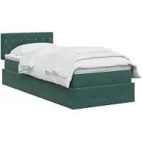 vidaXL Opbergbed met hoofdeinde Donkergroen 90 x 200 cm Fluweel