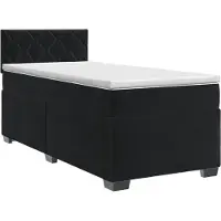 vidaXL Boxspringbed met matras Zwart 90 x 200 cm Fluweel