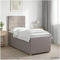 vidaXL Boxspringbed met matras met hoofdeinde Taupe 100 x 200 cm Stof