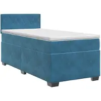 vidaXL Boxspringbed met matras Donkerblauw 100 x 200 cm Fluweel