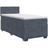 vidaXL Boxspringbed met matras, donkergrijs, 90 x 190 cm, fluweel