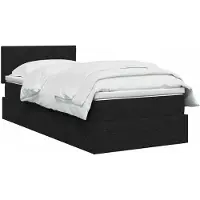 vidaXL Opbergbed met matras met hoofdeinde Zwart 90 x 200 cm fluweel