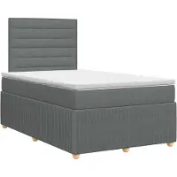 vidaXL Boxspringbed met matras Donkergrijs 120 x 200 cm Stof