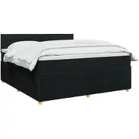 vidaXL Boxspringbed met matras, zwart, 180 x 200 cm, gestoffeerd