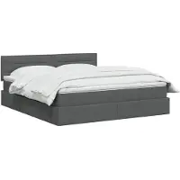 vidaXL LED opbergbed met matras Donkergrijs 180 x 200 cm Stof