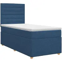 vidaXL Boxspringbed met matras met hoofdeinde Blauw 90 x 190 cm Stof