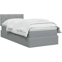 vidaXL Opbergbed met matras Lichtgrijs 90 x 200 cm fluweel