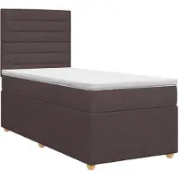 vidaXL Boxspringbed met matras Donkerbruin 100 x 200 cm Stof