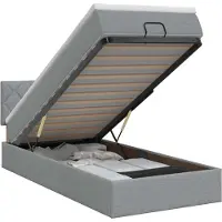 vidaXL Ottoman bed met matras, lichtgrijs, 80 x 200 cm, gestoffeerd