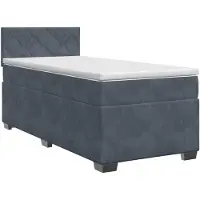 vidaXL Boxspringbed met matras Donkergrijs 100 x 200 cm Fluweel