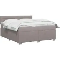 vidaXL Boxspringbed met matras met hoofdeinde Taupe 180 x 200 cm Stof