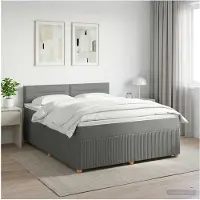 vidaXL Boxspringbed met matras Donkergrijs 160 x 200 cm Stof