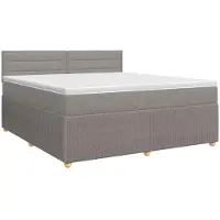 vidaXL Boxspringbed met matras met hoofdeinde Taupe 140 x 190 cm Stof
