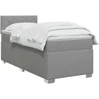 vidaXL Boxspringbed met matras Lichtgrijs 90 x 190cm Stof