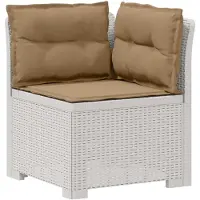 vidaXL 4-Zitter Tuin Sofa met Kussens Rattan Look PP Wit