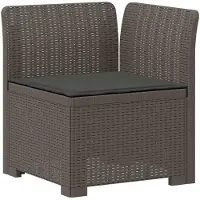 vidaXL 3-Zits Tu bank met Kussens Rattan Look 3-zits PP Lichtgrijs