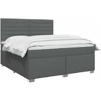 vidaXL Boxspringbed met matras Donkergrijs 140 x 190 cm Stof