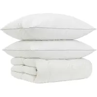 vidaXL 90% ganzen dons dekbedset FULDA 3 st 200 x 200 cm 210 GSM Wit