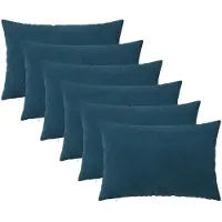 vidaXL Kussen met kussen HEERLEN 6 st Blauw fluweel