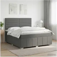 vidaXL Boxspringbed met matras Donkergrijs 180 x 200 cm Stof