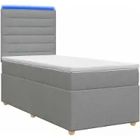 vidaXL Boxspringbed met matras, lichtgrijs, 100 x 200 cm, gestoffeerd