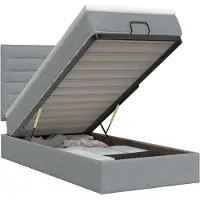 vidaXL Ottoman bed met matras Lichtgrijs 100 x 200 cm Stof