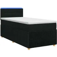 vidaXL Boxspringbed met matras, zwart, 90 x 200 cm, gestoffeerd