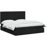 vidaXL Ottoman bed met matras en hoofdeinde, 2 stuks, zwart, gestoffeerd