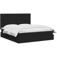 vidaXL Ottoman bed met matras, zwart, 140 x 200 cm, gestoffeerd