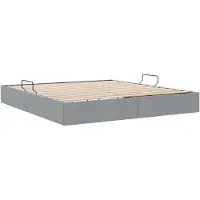 vidaXL Ottoman bedframe met opbergruimte, lichtgrijs, 180 x 200 cm, gestoffeerd