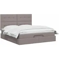 vidaXL Ottoman bed met matras met hoofdeinde Taupe 140 x 190 cm Stof