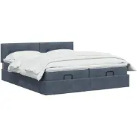 vidaXL Ottoman bed met matras met hoofdeinde 2 st Donkergrijs Fluweel