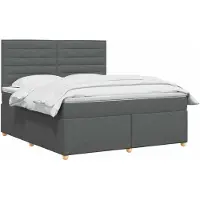 vidaXL Boxspringbed met matras, donkergrijs, 160 x 200 cm, gestoffeerd