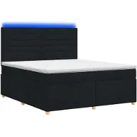 vidaXL Boxspringbed met matras, zwart, 180 x 200 cm, gestoffeerd
