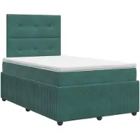 vidaXL Boxspringbed met matras Donkergroen 120 x 200 cm Fluweel