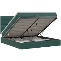 vidaXL Ottoman bed met matras Donkergroen 160 x 200 cm Fluweel