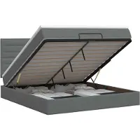 vidaXL Ottoman bed met matras Donkergrijs 140 x 190 cm Stof
