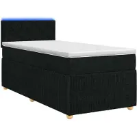 vidaXL Boxspringbed met matras, zwart, 100 x 200 cm, gestoffeerd