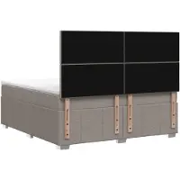 vidaXL Boxspringbed met matras met hoofdeinde Taupe 140 x 200 cm Stof